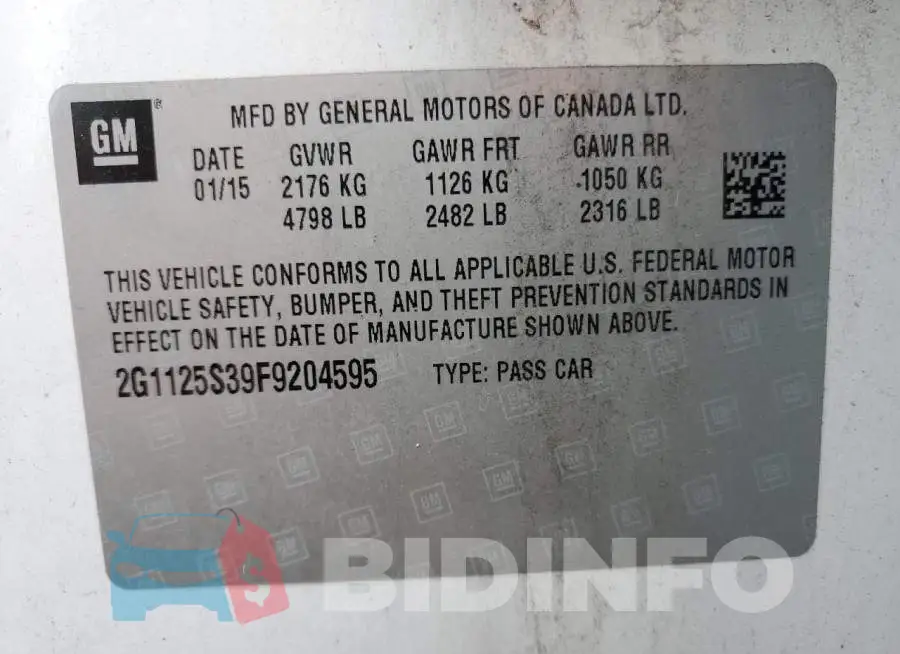 2G1125S39F9204595 Photo# 12