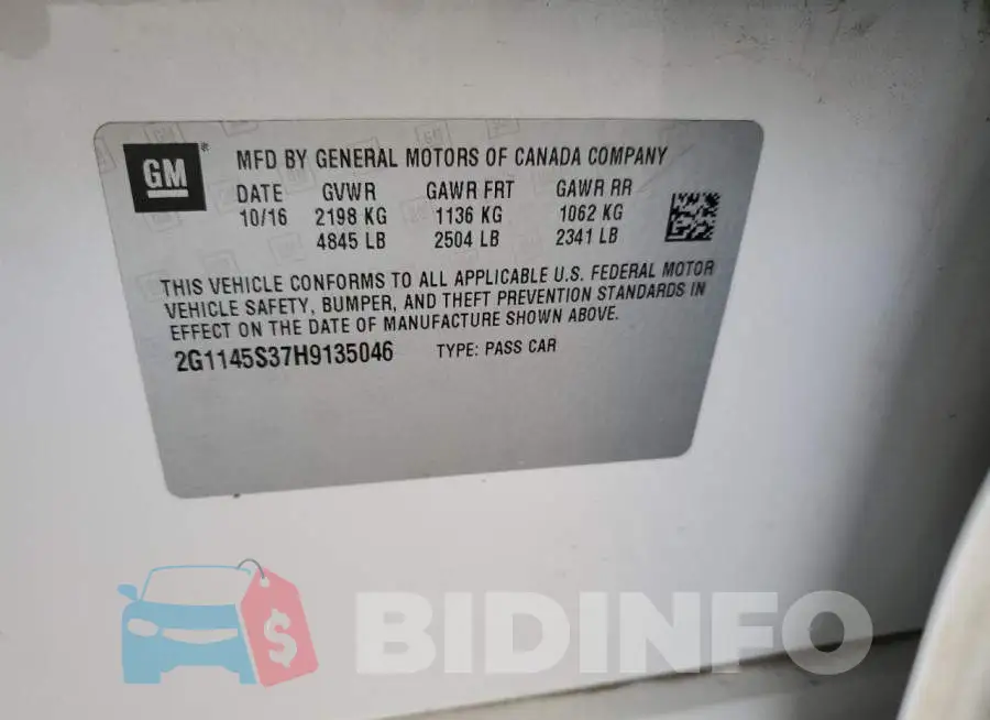2G1145S37H9135046 Photo# 13