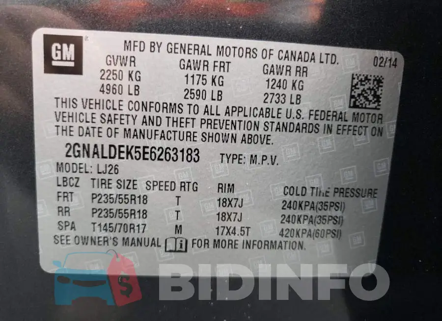 2GNALDEK5E6263183 Photo# 12