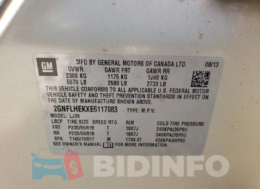 2GNFLHEKXE6117083 Photo# 12
