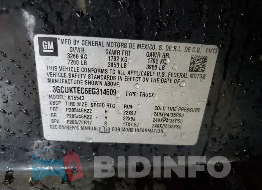 3GCUKTEC6EG314609 Photo# 13
