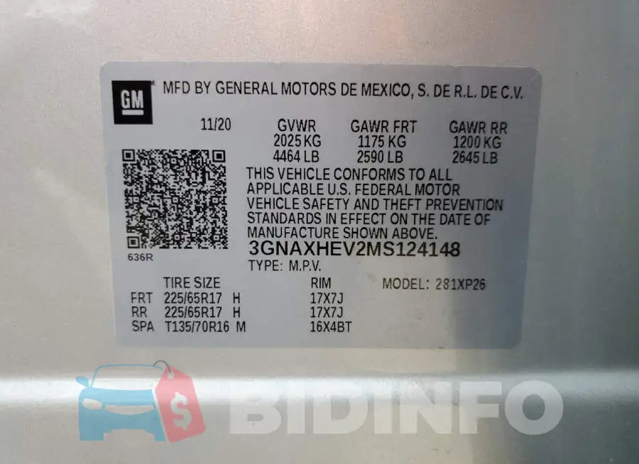 3GNAXHEV2MS124148 Photo# 13