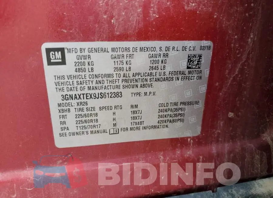 3GNAXTEX9JS612383 Photo# 13