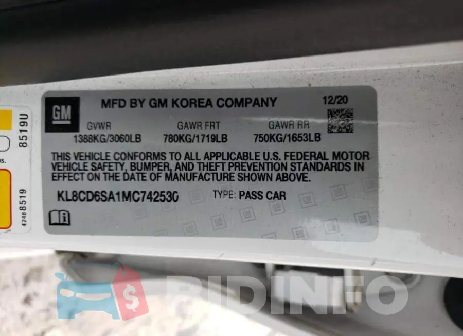 KL8CD6SA1MC742530 Photo# 12