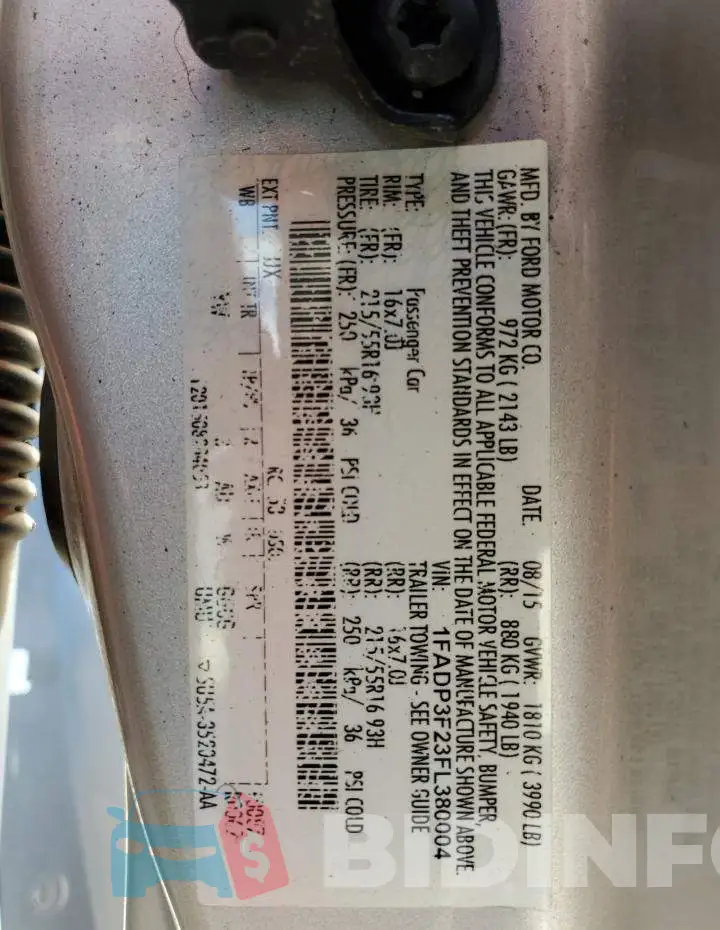 1FADP3F23FL380004 Photo# 12