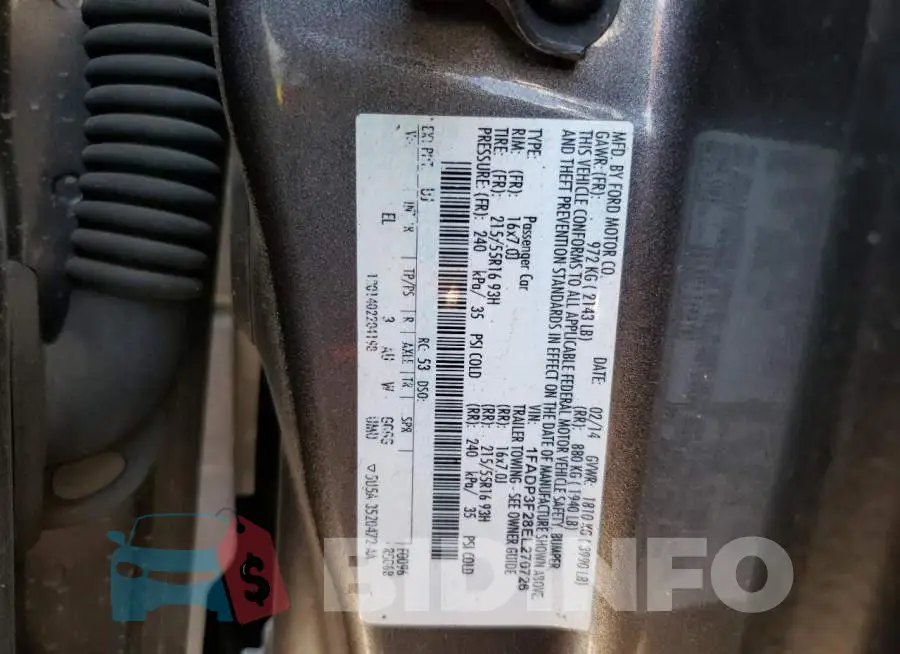 1FADP3F28EL270726 Photo# 12