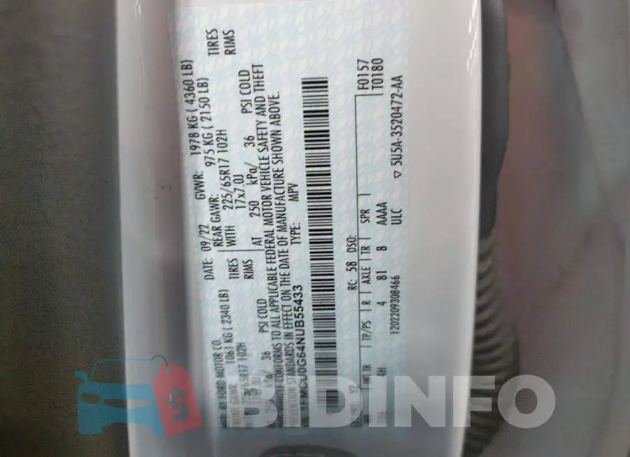 1FMCU0G64NUB55433 Photo# 13