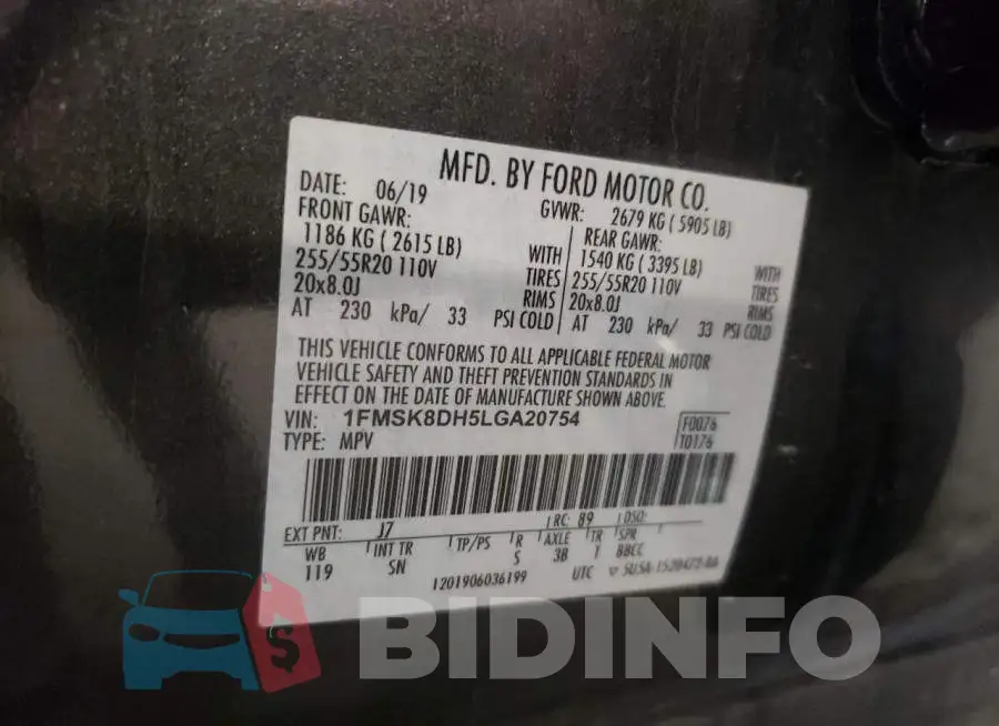 1FMSK8DH5LGA20754 Photo# 13