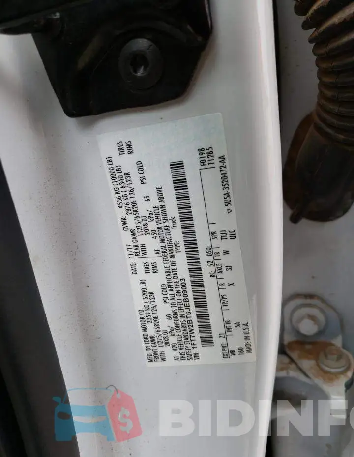 1FT7W2BT6JEB09003 Photo# 13