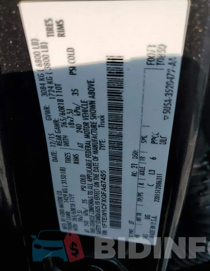 1FTEW1CFXGFA67450 Photo# 12