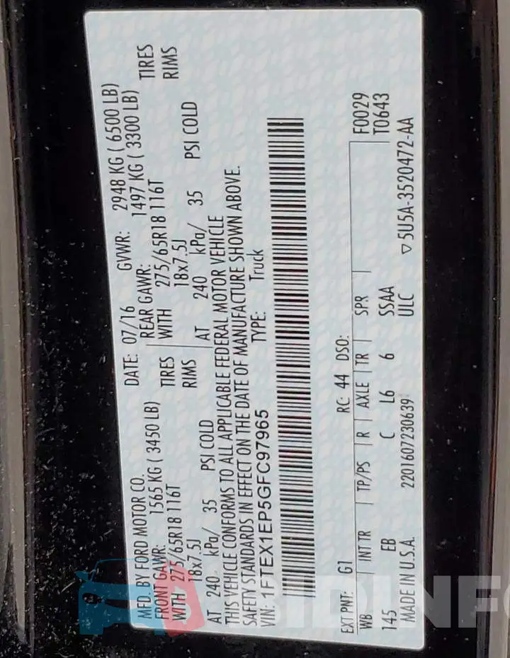 1FTEX1EP5GFC97965 Photo# 13
