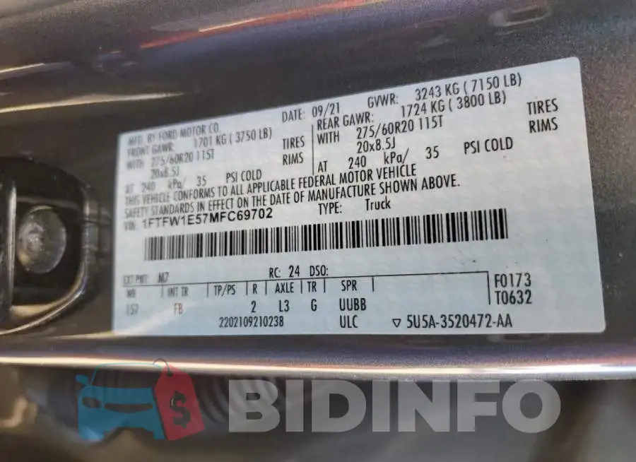 1FTFW1E57MFC69702 Photo# 12