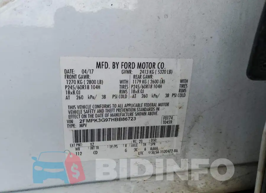 2FMPK3G97HBB86723 Photo# 13