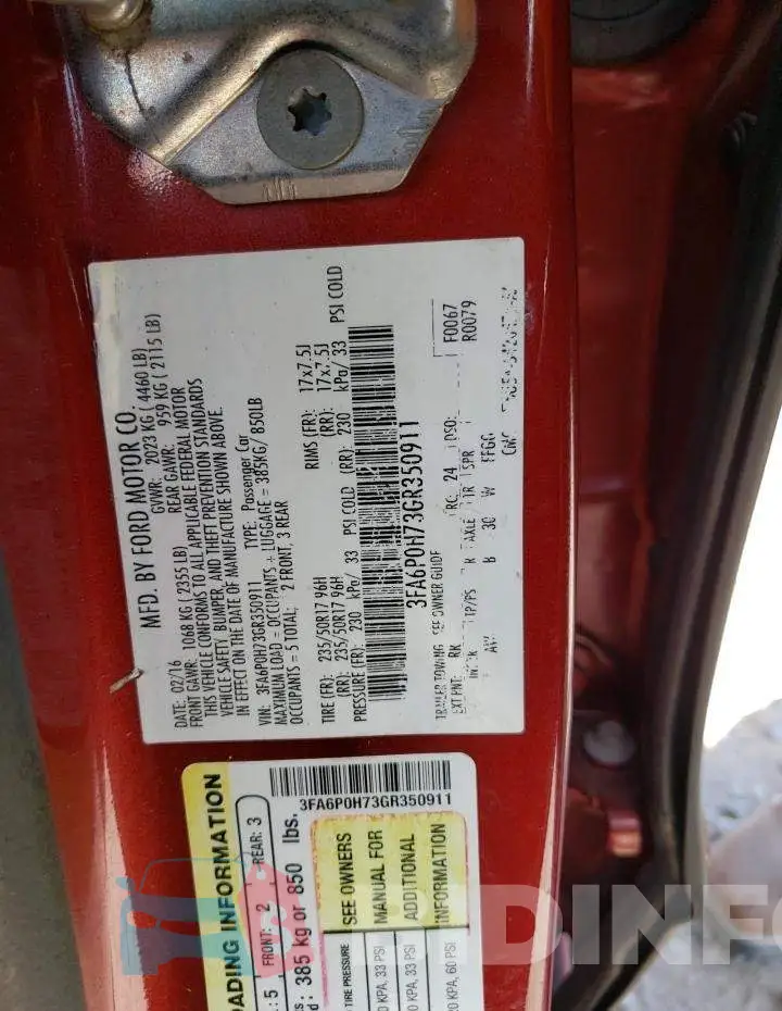 3FA6P0H73GR350911 Photo# 12