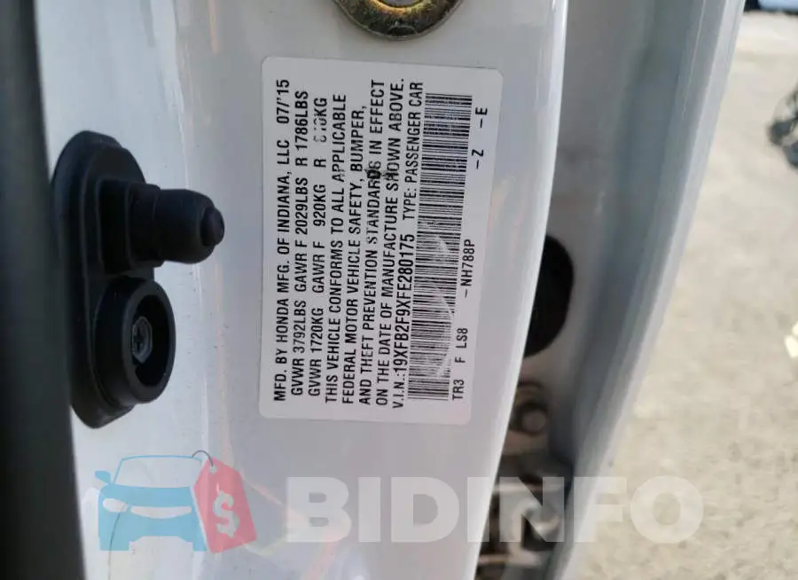 19XFB2F9XFE280175 Photo# 12