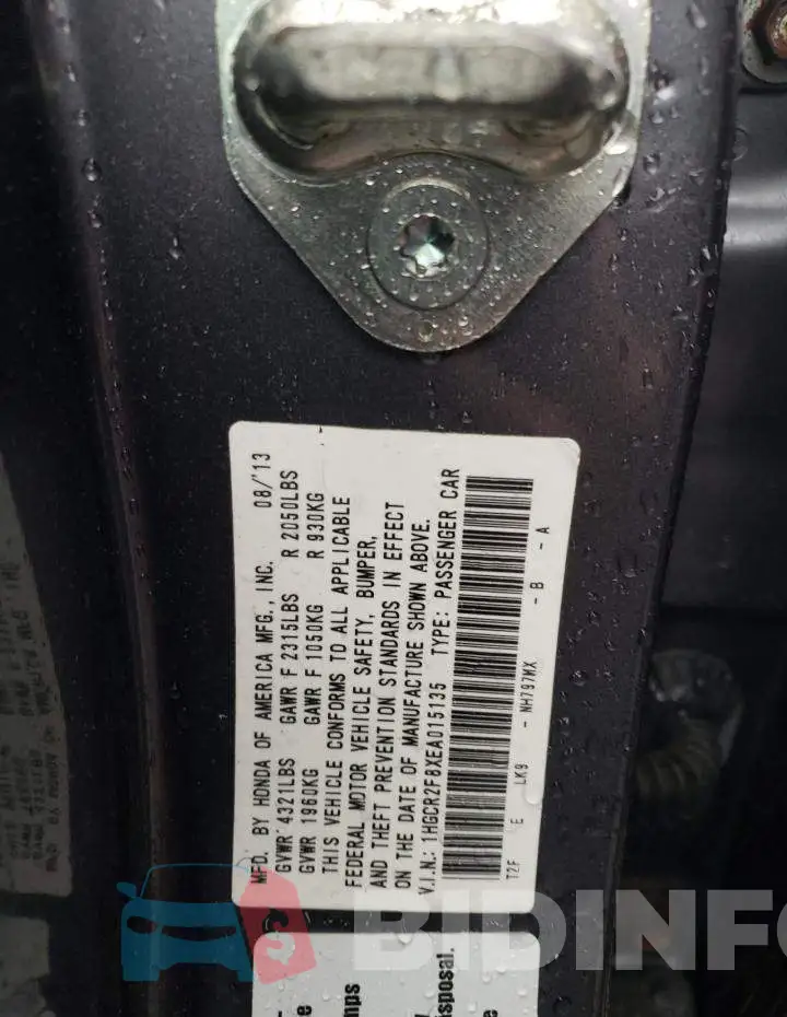 1HGCR2F8XEA015135 Photo# 12