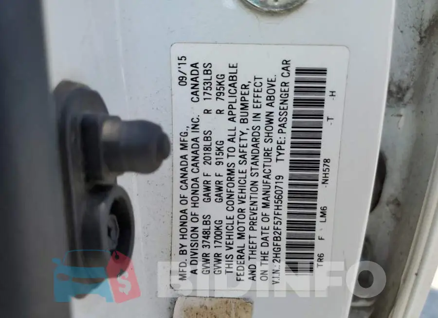 2HGFB2F57FH560719 Photo# 12