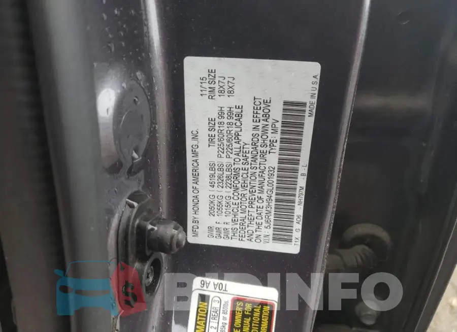 5J6RM3H94GL001932 Photo# 13