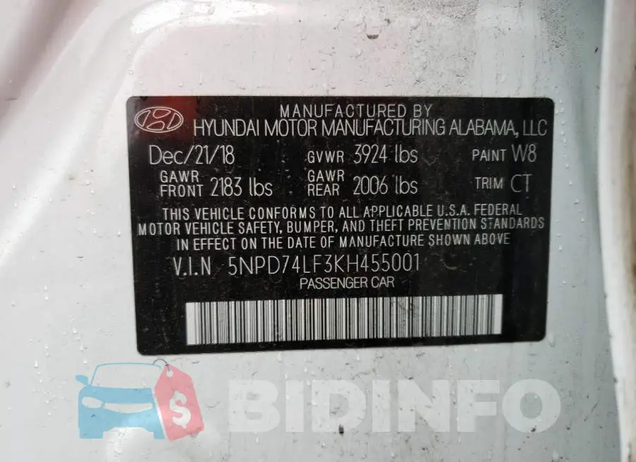 5NPD74LF3KH455001 Photo# 12