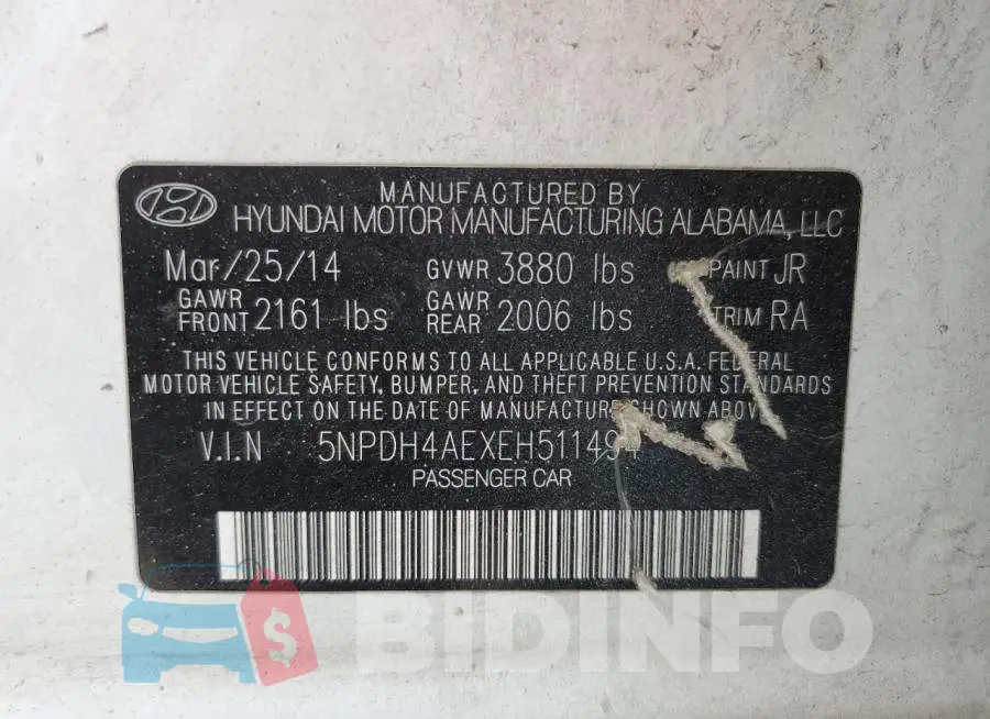 5NPDH4AEXEH511494 Photo# 13