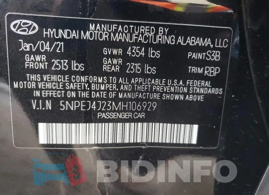 5NPEJ4J23MH106929 Photo# 13