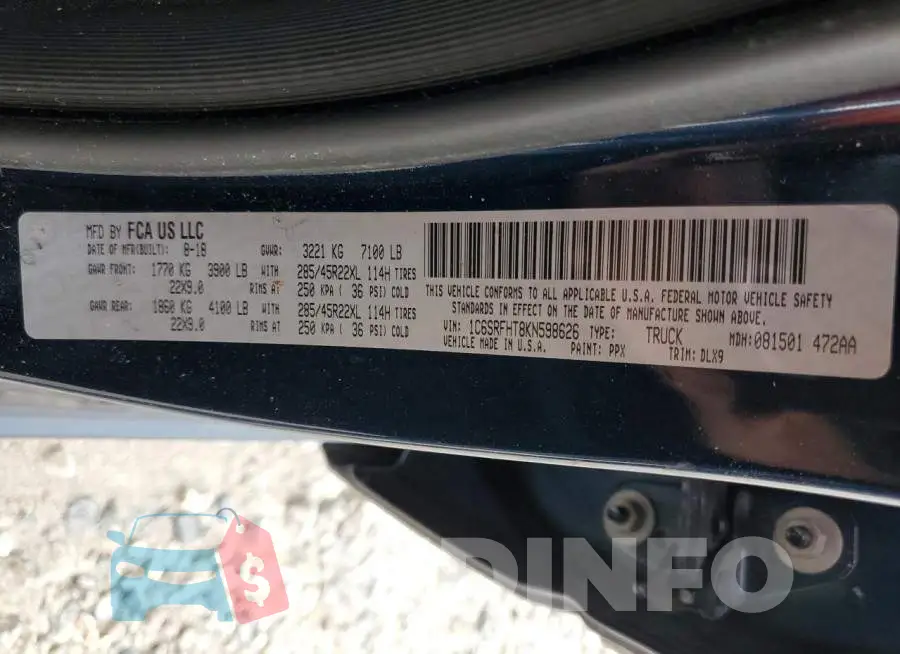 1C6SRFHT8KN598626 Photo# 12