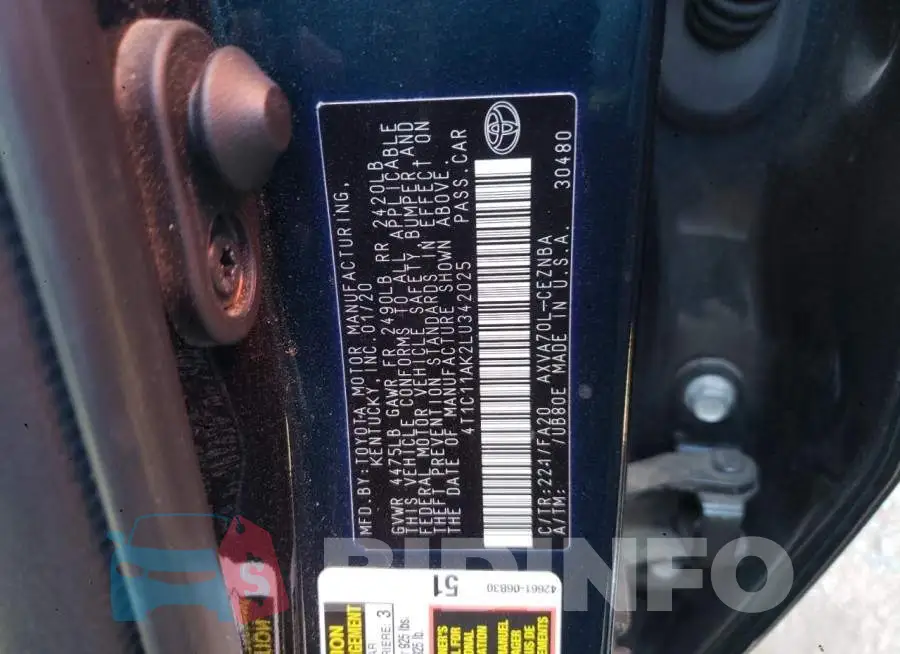 4T1C11AK2LU342025 Photo# 12