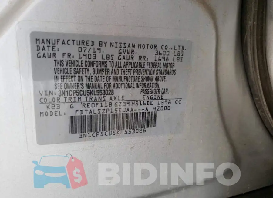 3N1CP5CU5KL553028 Photo# 12