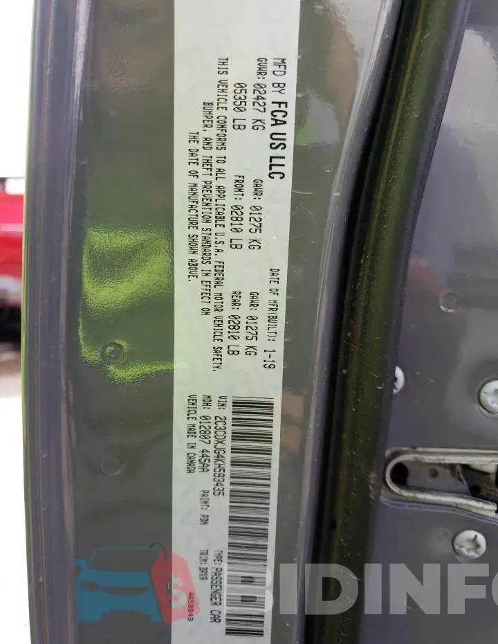 2C3CDXJG4KH593435 Photo# 13