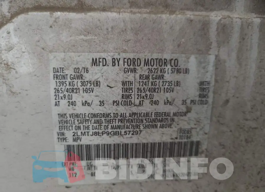 2LMTJ8LP9GBL57297 Photo# 13