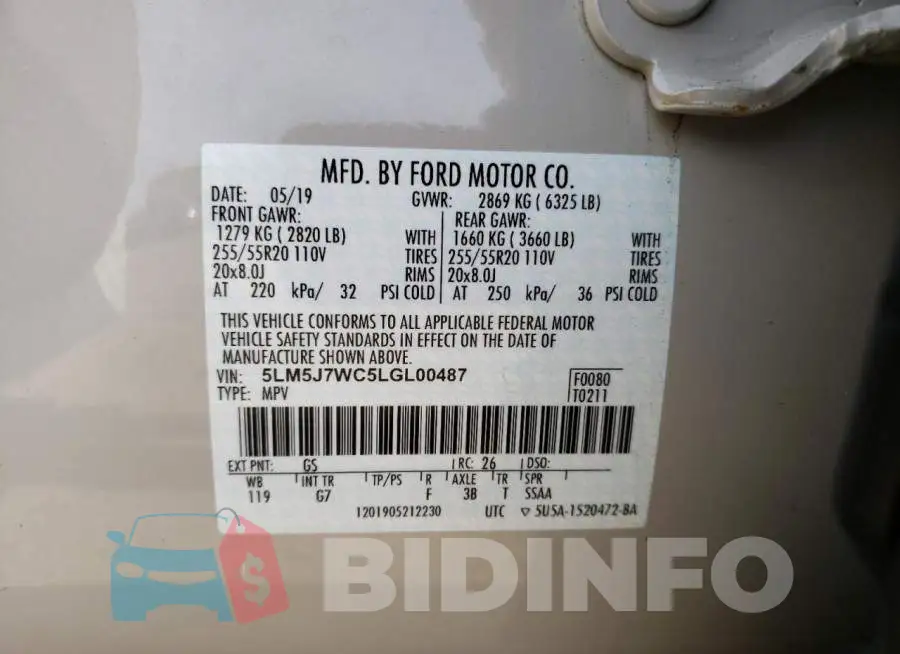5LM5J7WC5LGL00487 Photo# 13