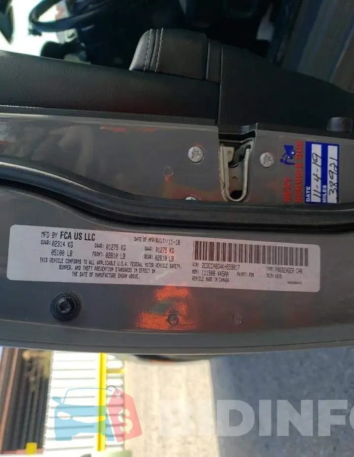 2C3CCABG4KH559817 Photo# 12