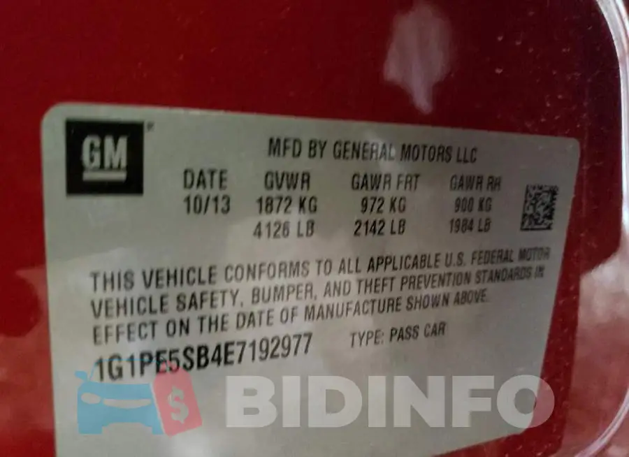 1G1PE5SB4E7192977 Photo# 12