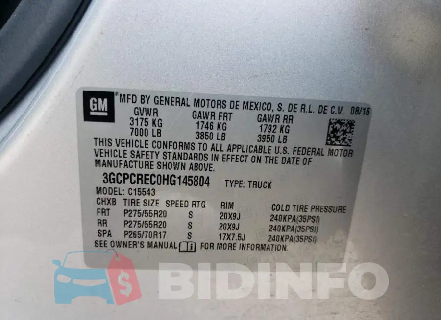3GCPCREC0HG145804 Photo# 13