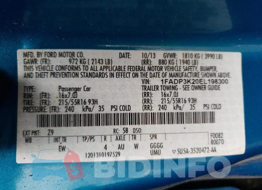 1FADP3K20EL198300 Photo# 13