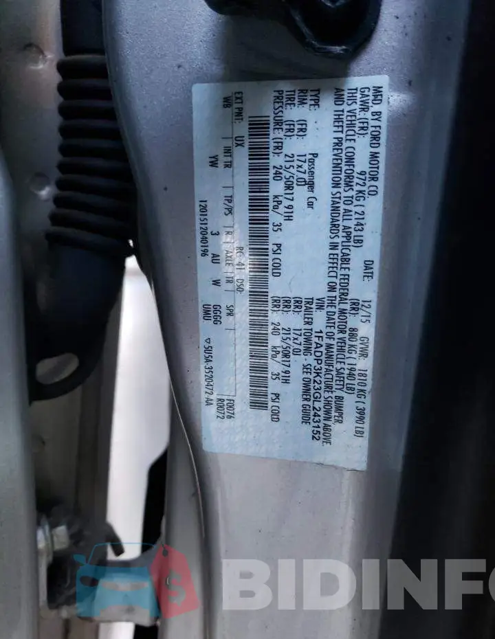 1FADP3K23GL243152 Photo# 12