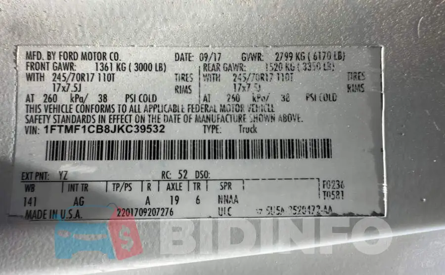 1FTMF1CB8JKC39532 Photo# 10