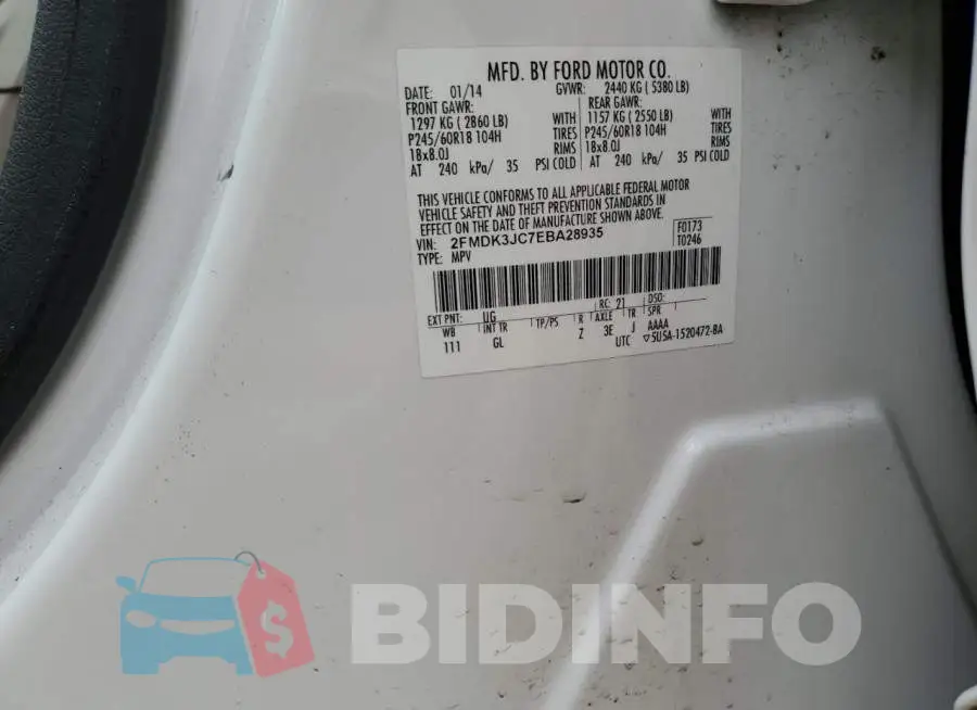 2FMDK3JC7EBA28935 Photo# 13