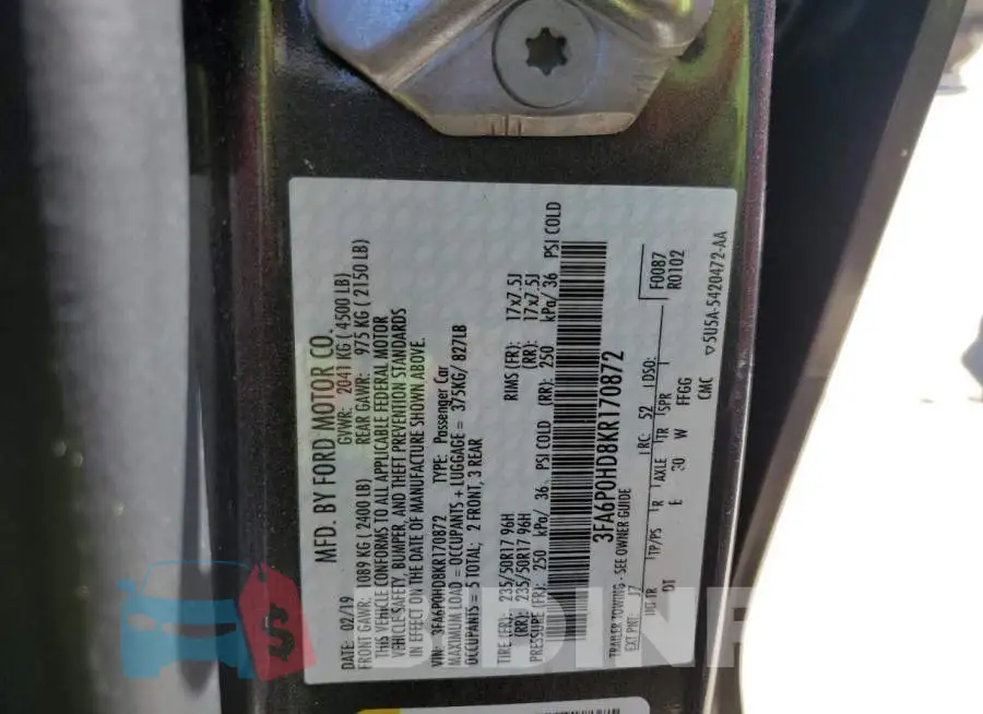 3FA6P0HD8KR170872 Photo# 12