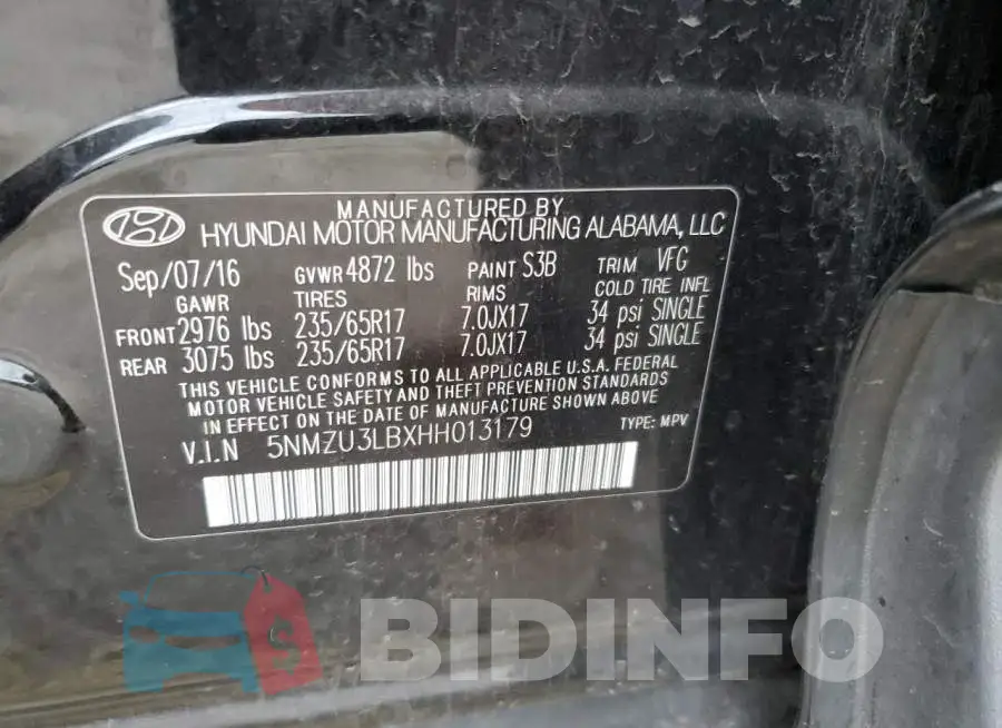 5NMZU3LBXHH013179 Photo# 12