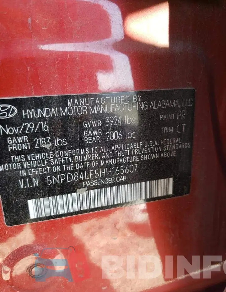 5NPD84LF5HH165607 Photo# 12