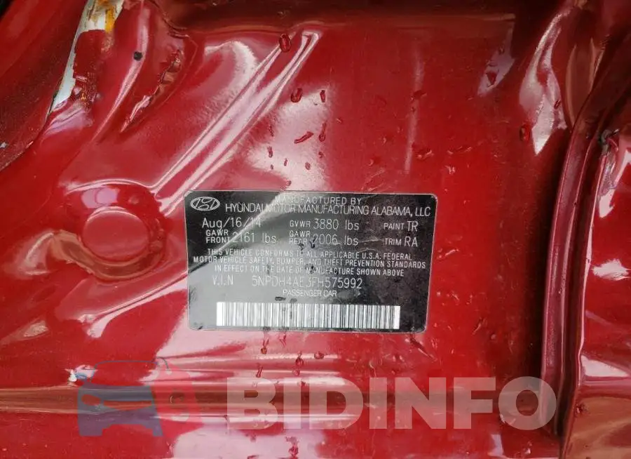 5NPDH4AE3FH575992 Photo# 12