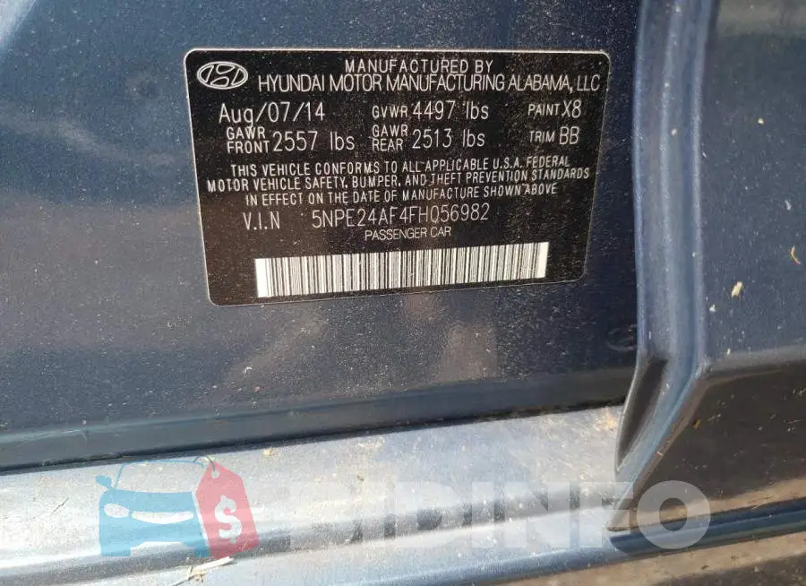 5NPE24AF4FH056982 Photo# 12