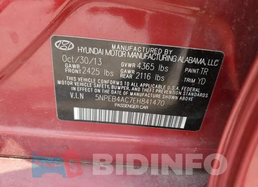 5NPEB4AC7EH841470 Photo# 12