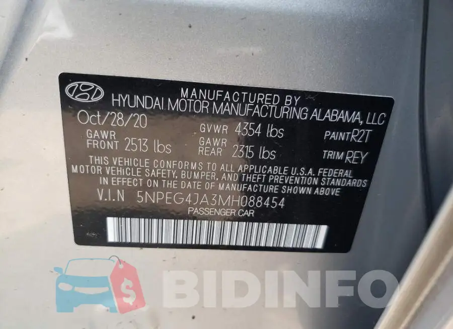 5NPEG4JA3MH088454 Photo# 12