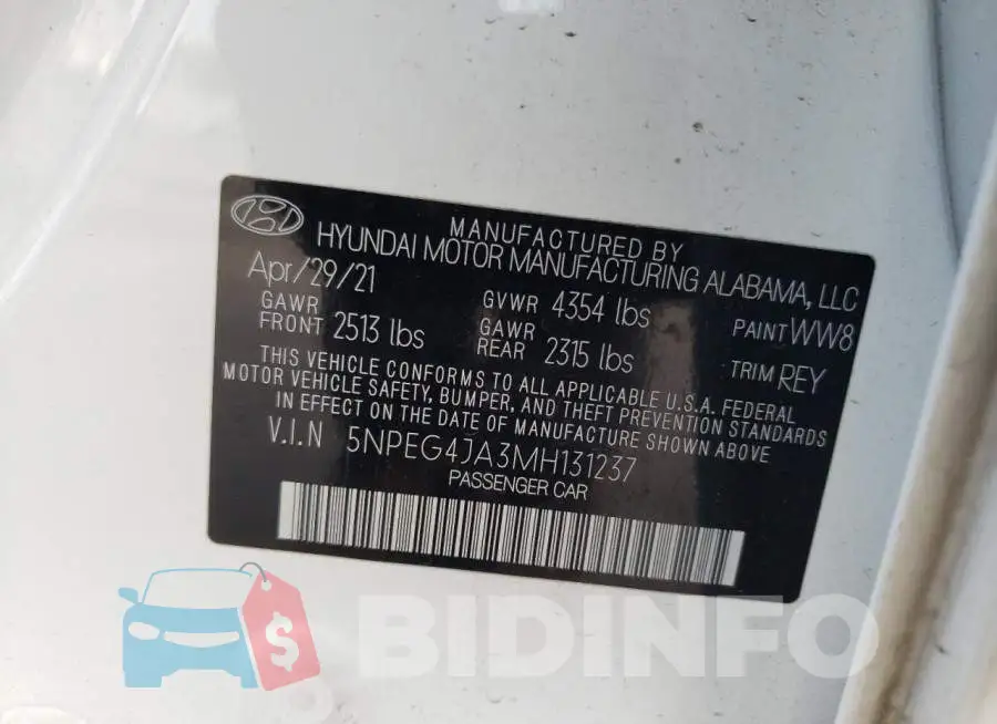 5NPEG4JA3MH131237 Photo# 12