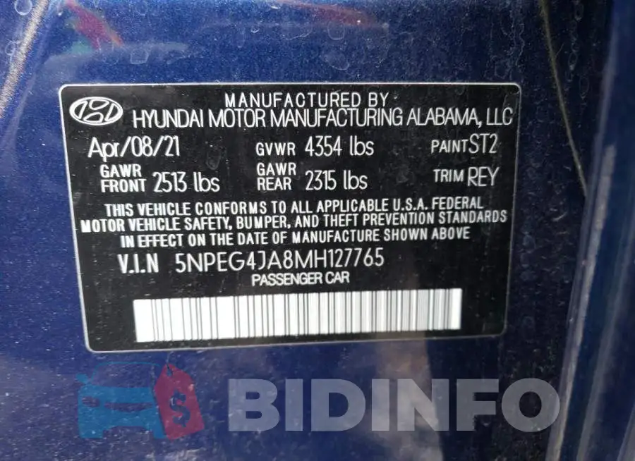 5NPEG4JA8MH127765 Photo# 12