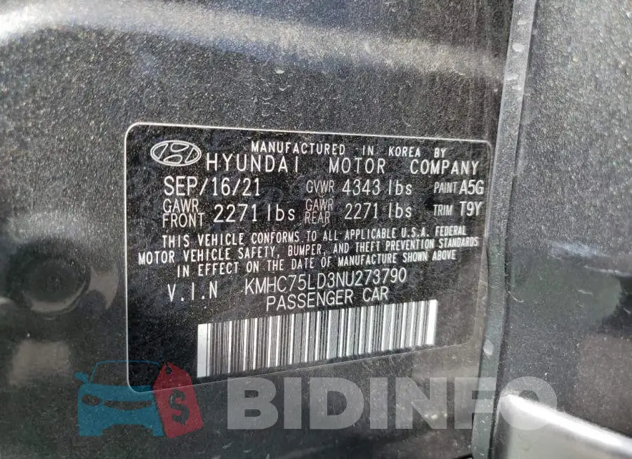 KMHC75LD3NU273790 Photo# 12