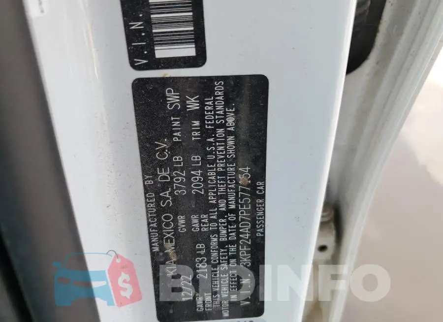 3KPF24AD7PE577154 Photo# 13
