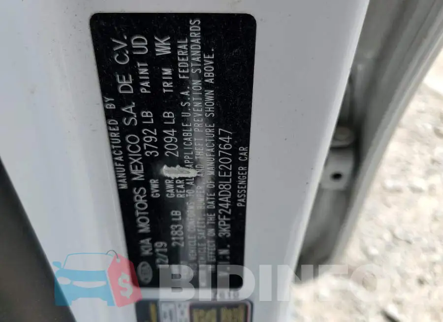 3KPF24AD8LE207647 Photo# 12
